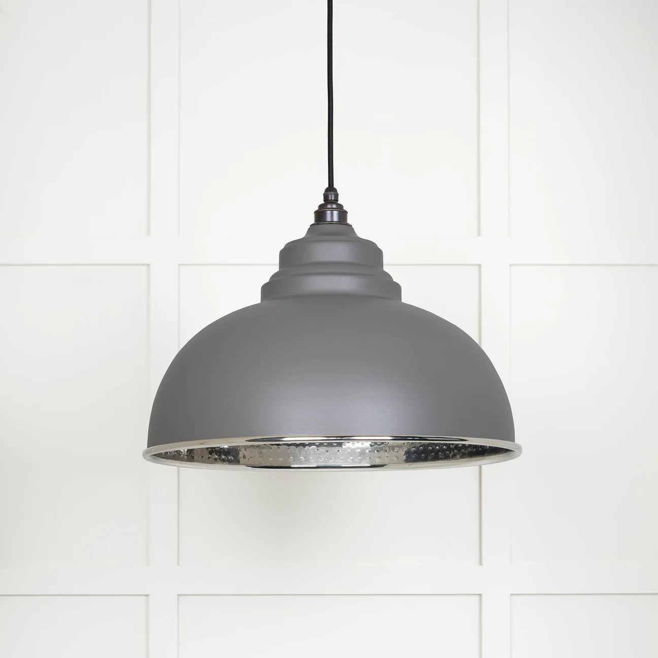 Hammered Nickel Harborne Pendant Bluff
