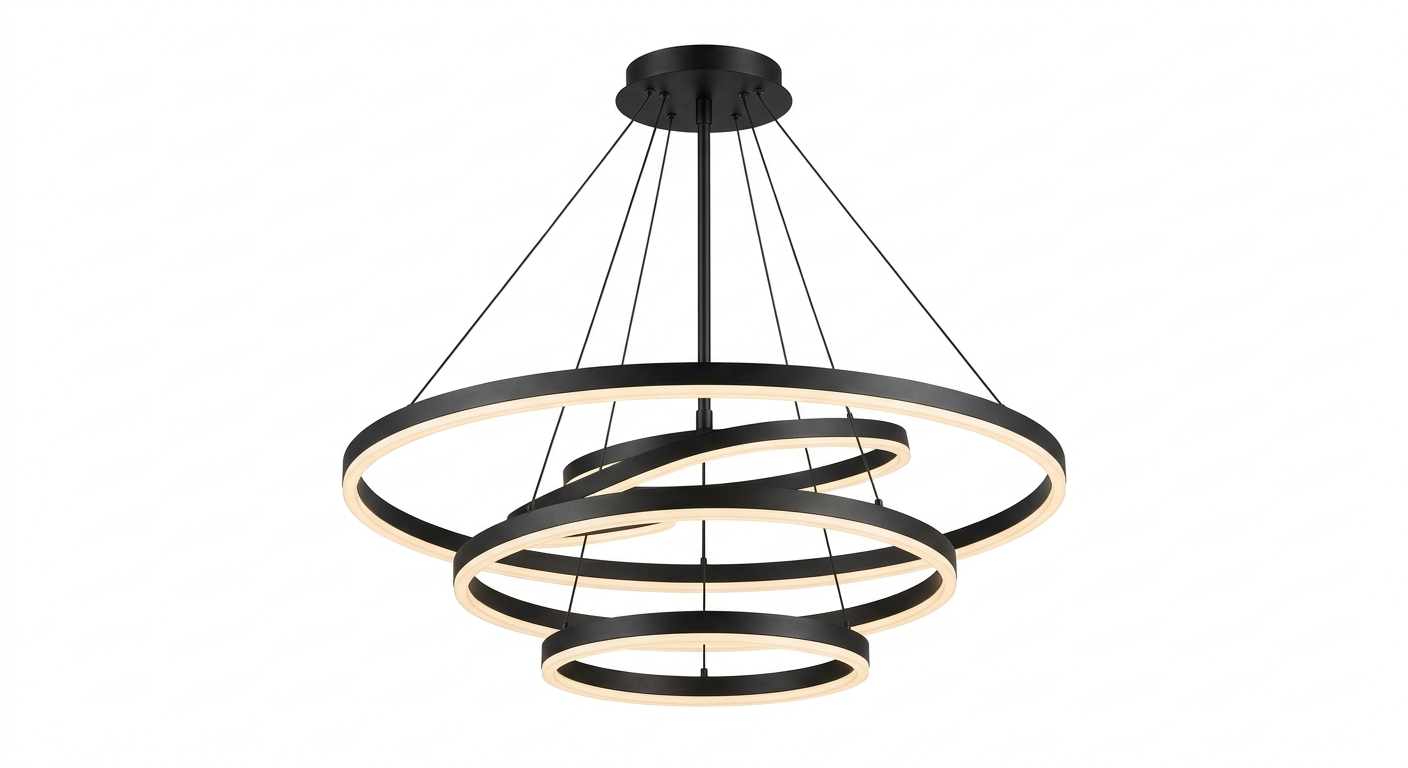 Orbitas Tiered LED Halo Chandelier