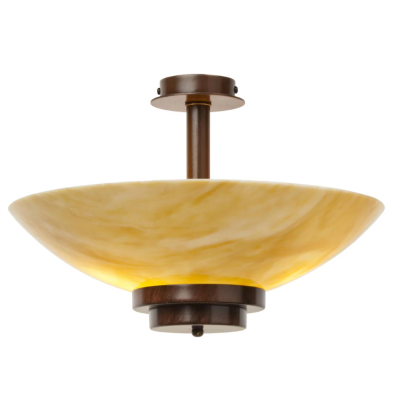 The Stratton Antique Opal Uplighter Ceiling Light