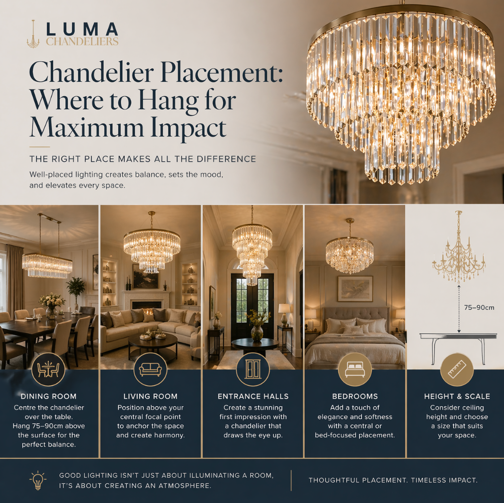 Chandelier Placement: Where to Hang for Maximum Impact