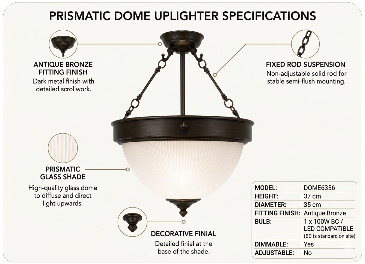 The Prismatic Dome Uplighter Ceiling Light