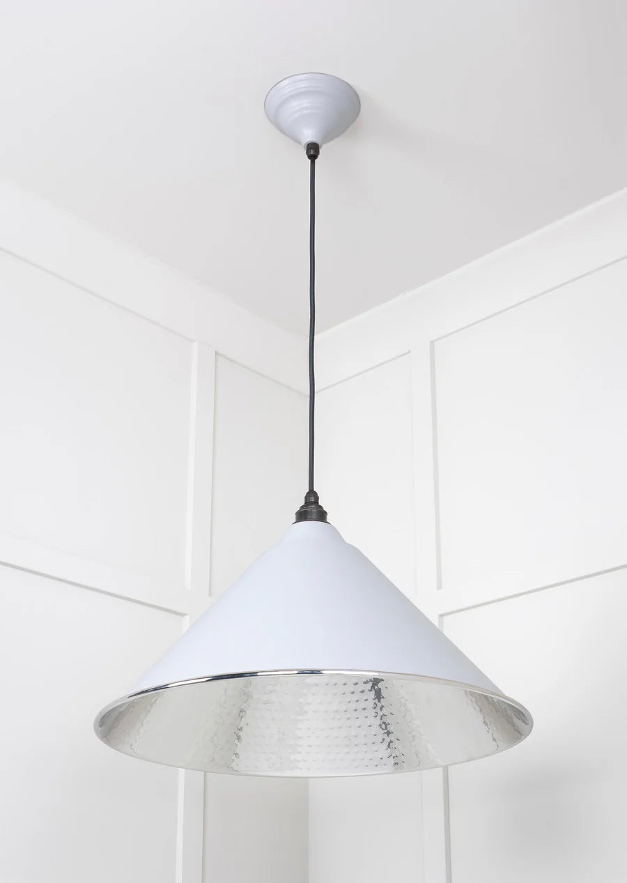 Hammered Nickel Hockley Pendant Birch
