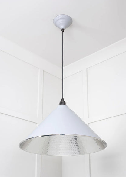 Hammered Nickel Hockley Pendant Birch
