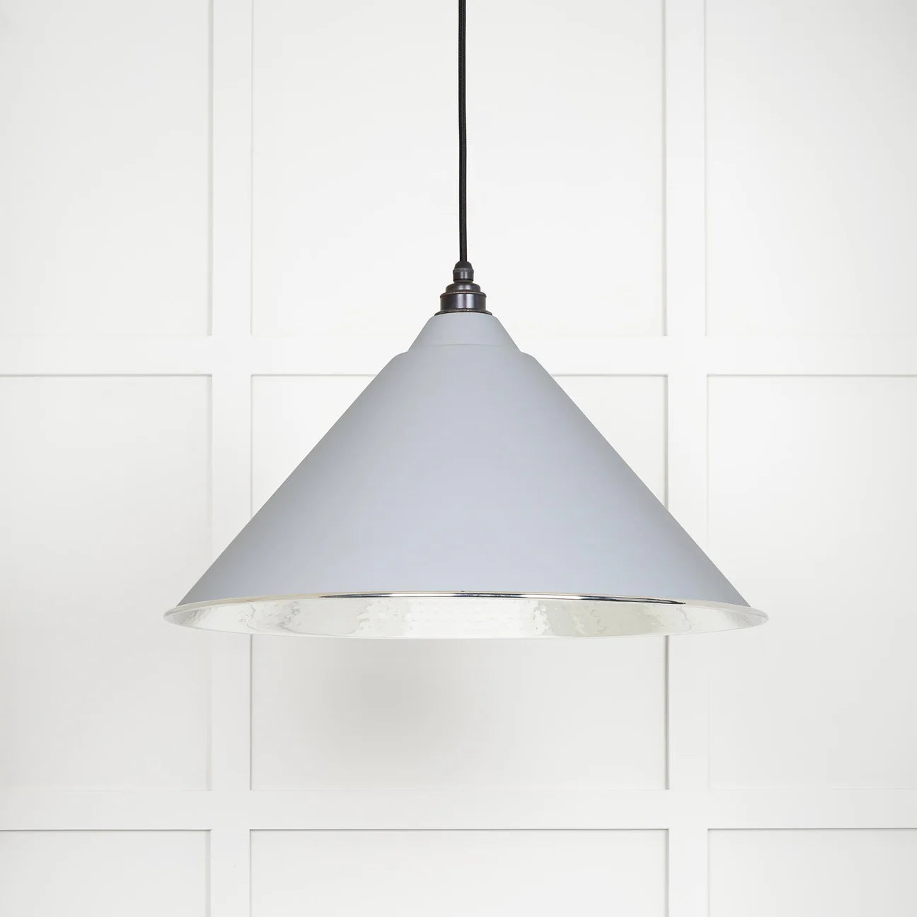 Hammered Nickel Hockley Pendant Birch