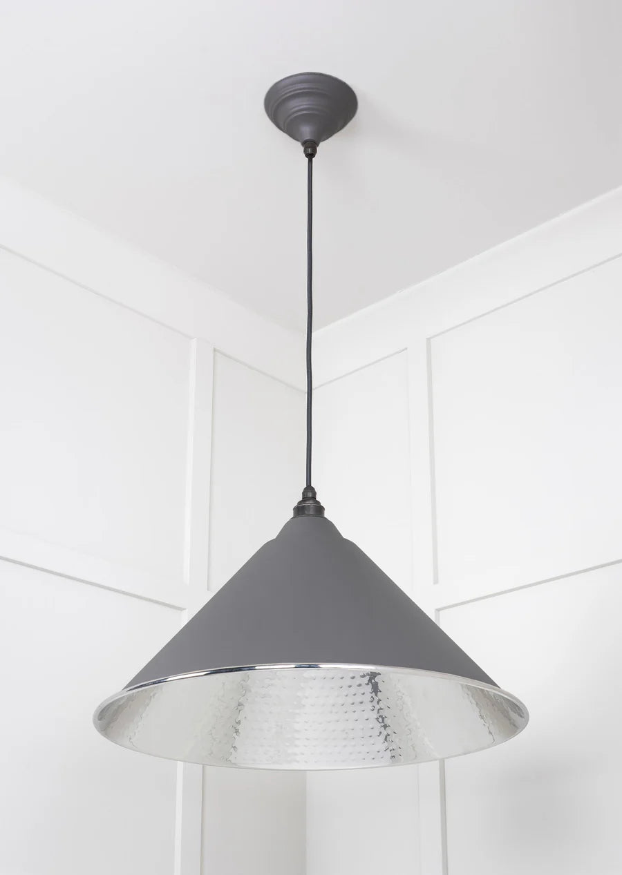 Hammered Nickel Hockley Pendant Bluff