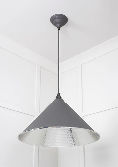 Hammered Nickel Hockley Pendant Bluff