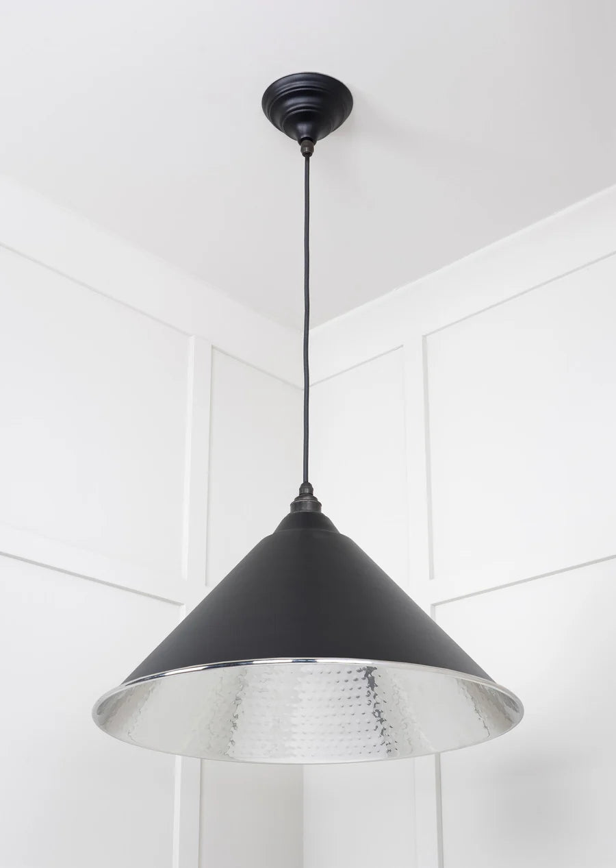Hammered Nickel Hockley Pendant Elan Black