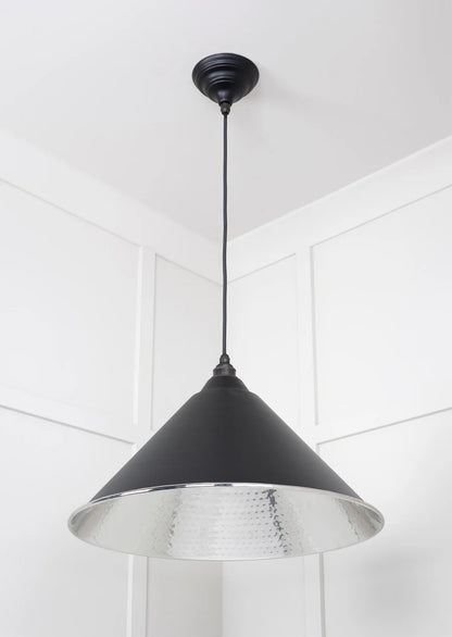 Hammered Nickel Hockley Pendant Elan Black