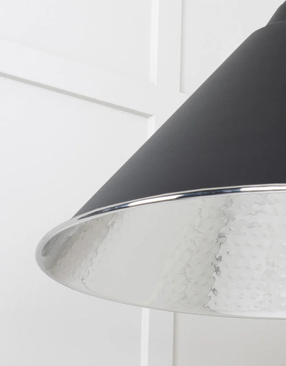 Hammered Nickel Hockley Pendant Elan Black