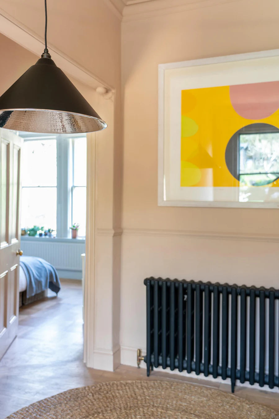 Hammered Nickel Hockley Pendant Elan Black