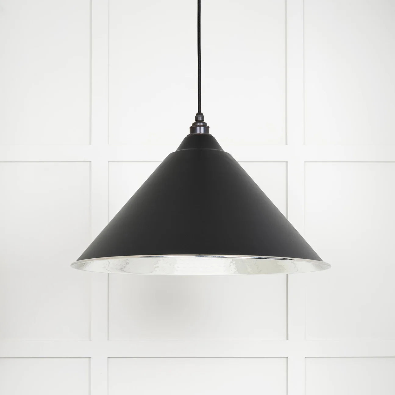 Hammered Nickel Hockley Pendant Elan Black