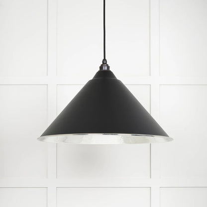 Hammered Nickel Hockley Pendant Elan Black