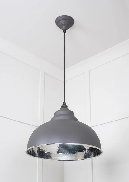 Hammered Nickel Harborne Pendant Bluff