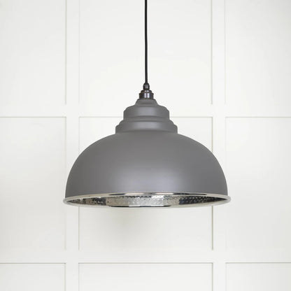 Hammered Nickel Harborne Pendant Bluff