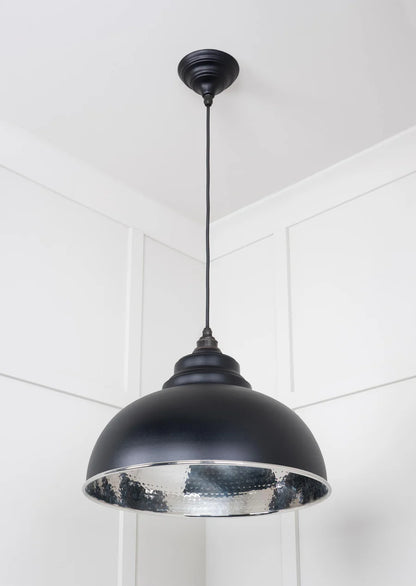Hammered Nickel Harborne Pendant Elan Black