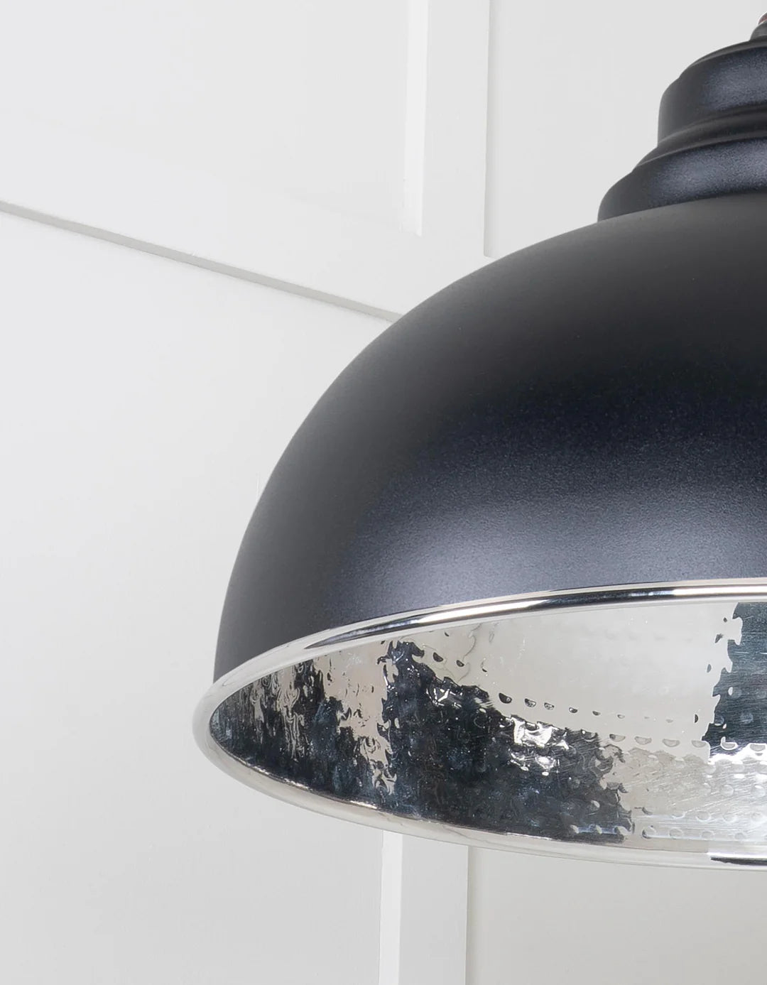 Hammered Nickel Harborne Pendant Elan Black