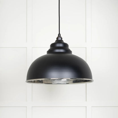 Hammered Nickel Harborne Pendant Elan Black