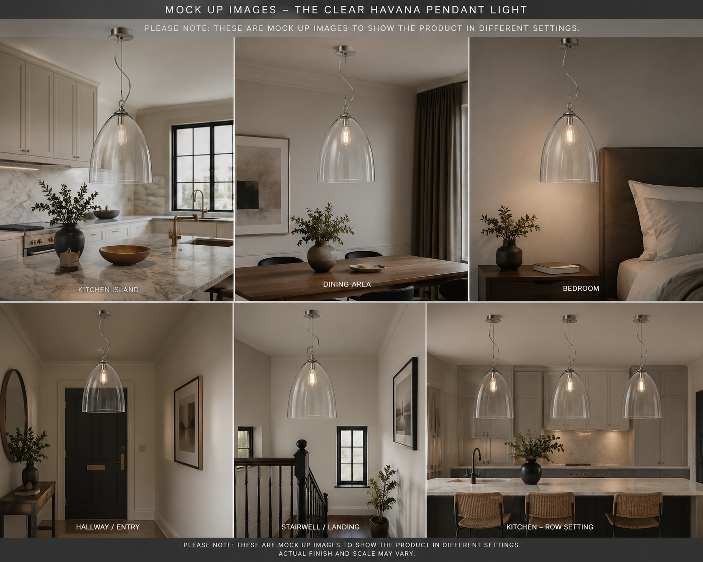 The Clear Havana Large Glass Pendant Light