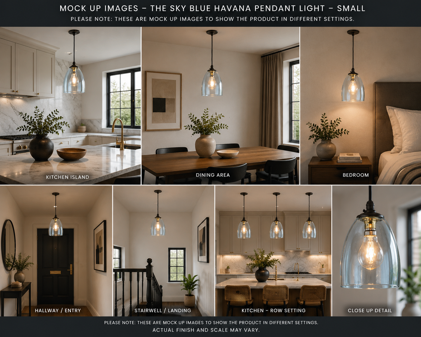 The Sky Blue Havana Small Glass Pendant Light