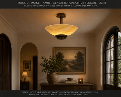 The Stratton Antique Opal Uplighter Ceiling Light