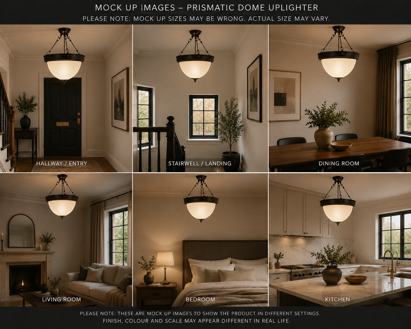 The Prismatic Dome Uplighter Ceiling Light