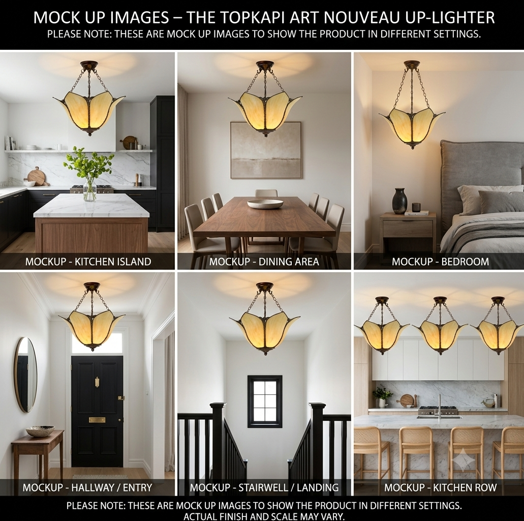 The Topkapi Art Nouveau Uplighter Ceiling Light