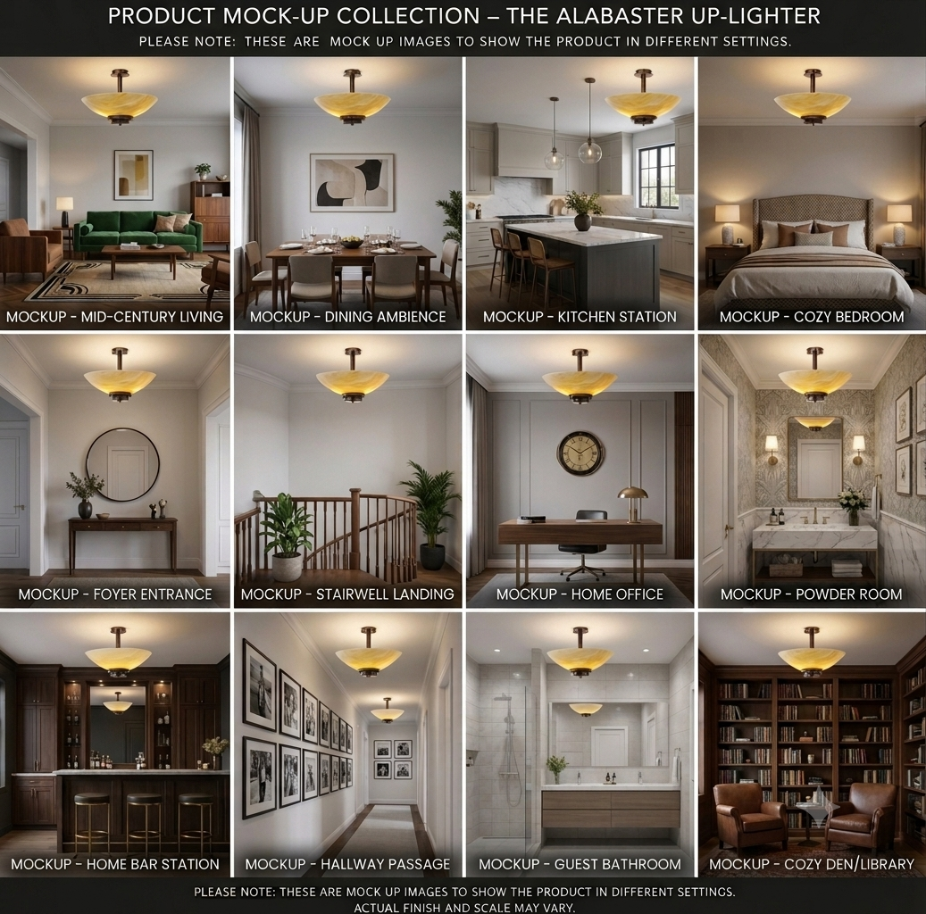 The Stratton Antique Opal Uplighter Ceiling Light