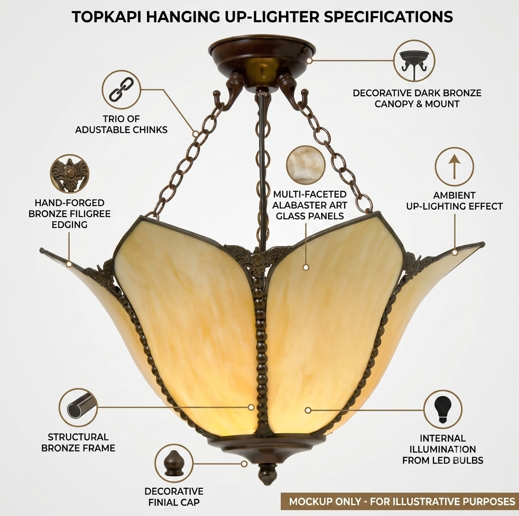 The Topkapi Art Nouveau Uplighter Ceiling Light