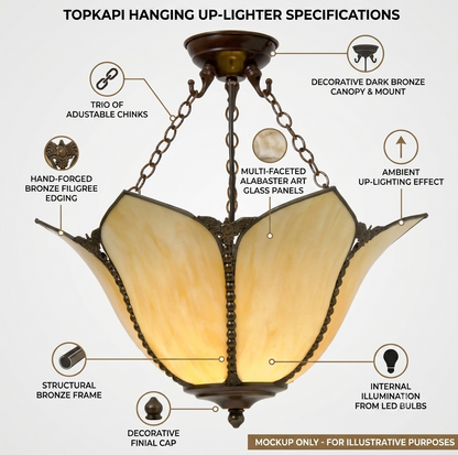 The Topkapi Art Nouveau Uplighter Ceiling Light