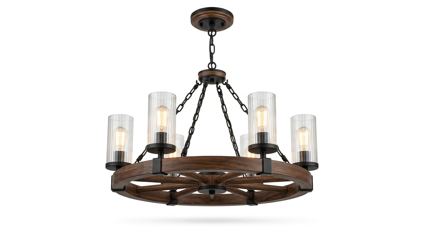Ironwood Wagon Wheel 6-Light Chandelier