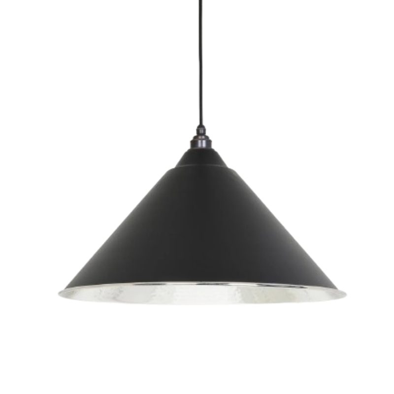 Hammered Nickel Hockley Pendant Elan Black