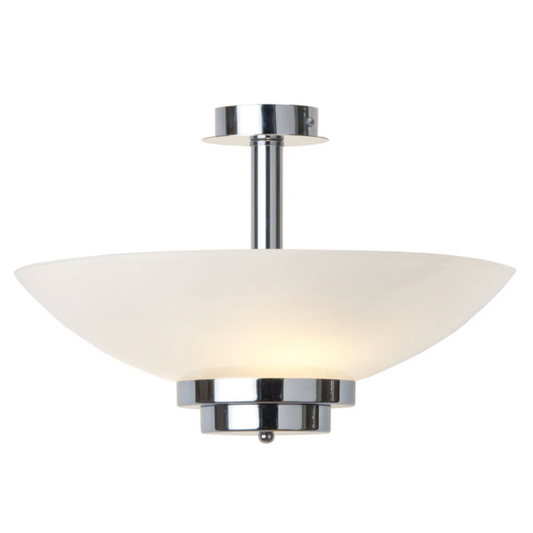 The Stratton Art Deco Opal Uplighter Ceiling Light