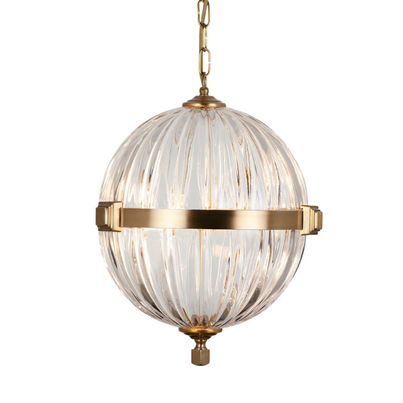 The Belzoni Antique Bronze Crystal Glass Lantern Pendant Light