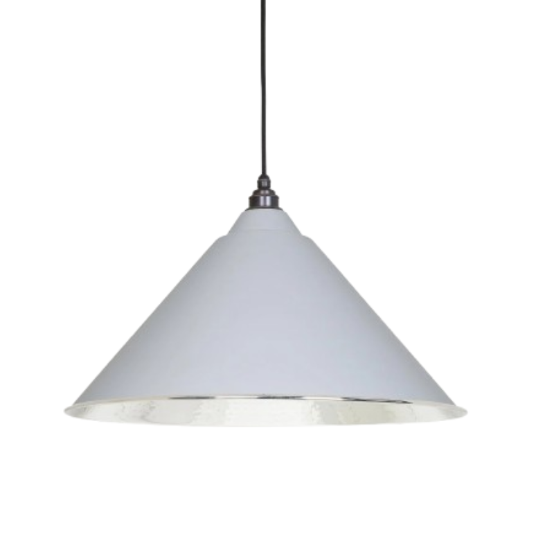 Hammered Nickel Hockley Pendant Birch