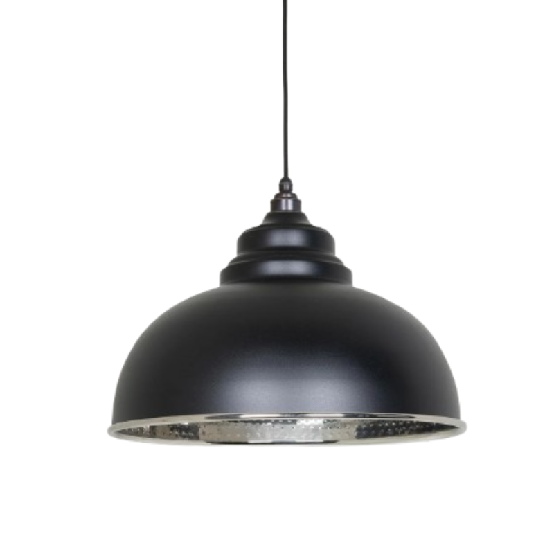 Hammered Nickel Harborne Pendant Elan Black