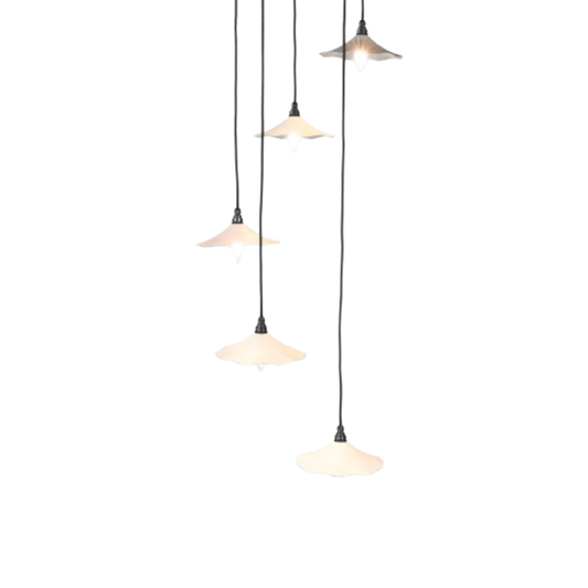 Smooth Nickel Flora Cluster Pendant Teasel Ceiling Light